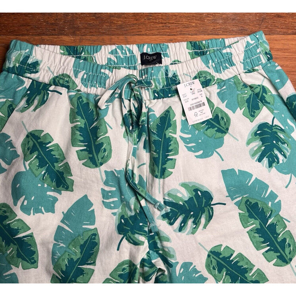 J. Crew Linen Pull On Drawstring Ankle Crop Pants Womens Size 6 Tropical $69 NEW - Picture 6 of 16